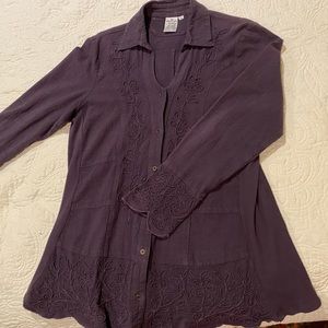 Dusty plum rouched tunic top